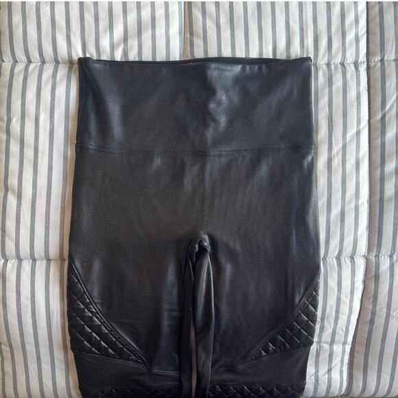 Spanx Faux Leather Moto Leggings – Black – Women’s Size Large - Picture 2 of 7